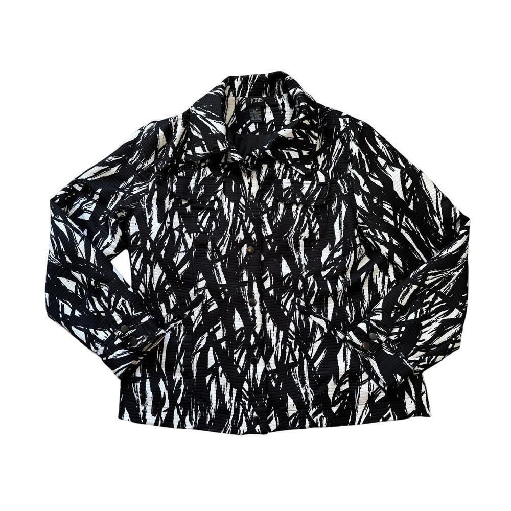 Vintage Y2K JOBIS Quilted Blazer/Jacket, size XL, Black & White design.